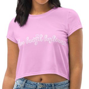 Live Laugh Lesbian LGBT Pride Cropped Tee T-Shirt